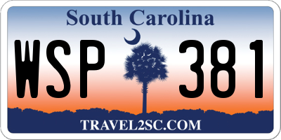 SC license plate WSP381