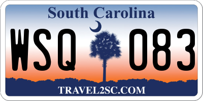 SC license plate WSQ083