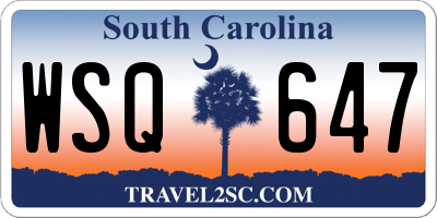 SC license plate WSQ647