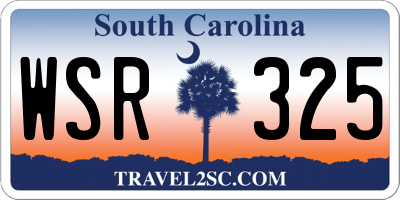 SC license plate WSR325