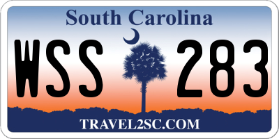 SC license plate WSS283