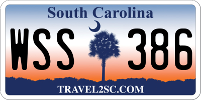 SC license plate WSS386