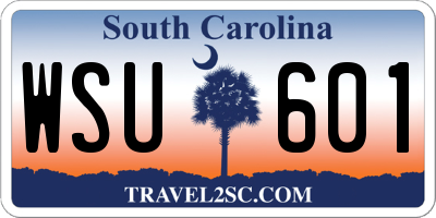 SC license plate WSU601