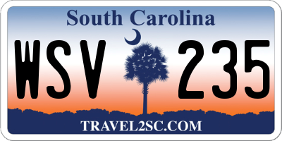 SC license plate WSV235