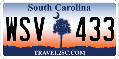 SC license plate WSV433