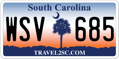 SC license plate WSV685