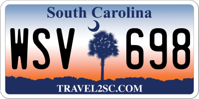 SC license plate WSV698