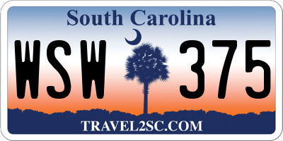 SC license plate WSW375