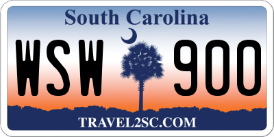 SC license plate WSW900