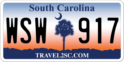 SC license plate WSW917