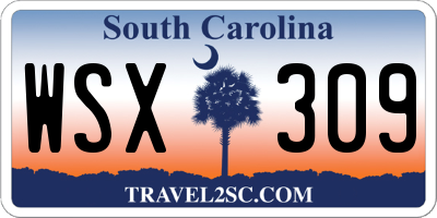 SC license plate WSX309