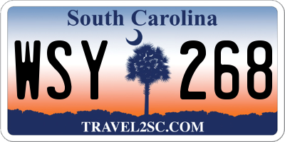 SC license plate WSY268