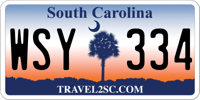 SC license plate WSY334