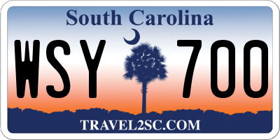 SC license plate WSY700