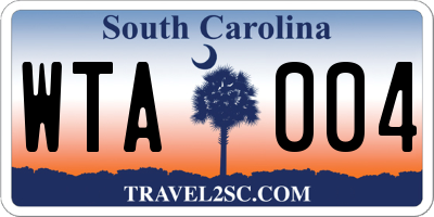 SC license plate WTA004