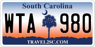 SC license plate WTA980