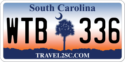 SC license plate WTB336