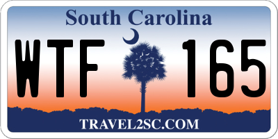 SC license plate WTF165