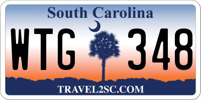 SC license plate WTG348