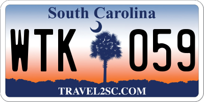 SC license plate WTK059