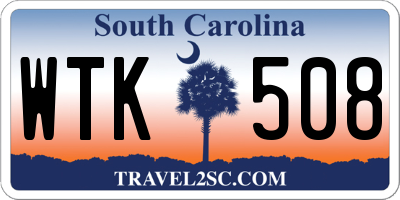 SC license plate WTK508