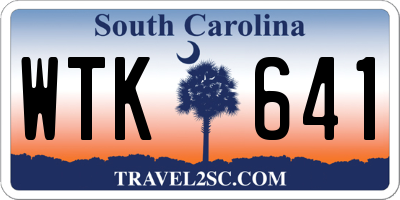 SC license plate WTK641