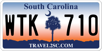 SC license plate WTK710