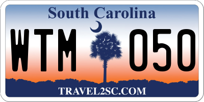 SC license plate WTM050