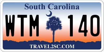 SC license plate WTM140