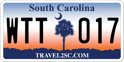 SC license plate WTT017