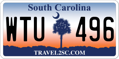 SC license plate WTU496