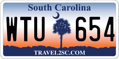 SC license plate WTU654