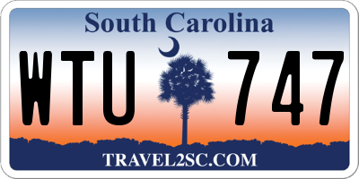 SC license plate WTU747
