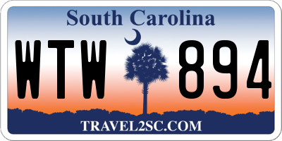 SC license plate WTW894