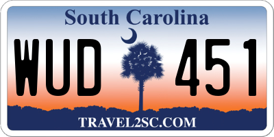 SC license plate WUD451