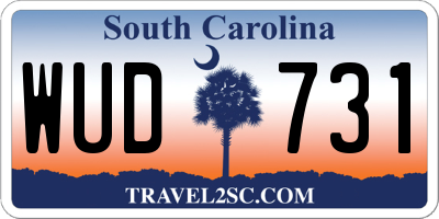 SC license plate WUD731