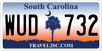 SC license plate WUD732