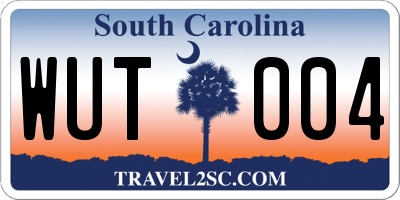 SC license plate WUT004