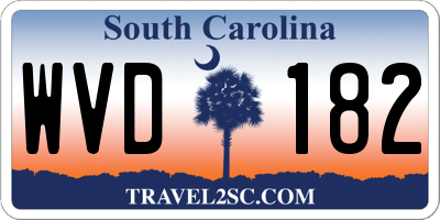 SC license plate WVD182