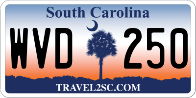 SC license plate WVD250