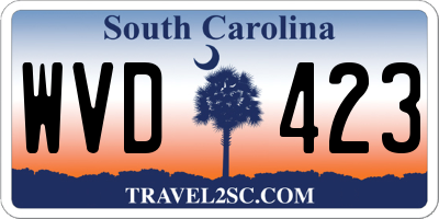 SC license plate WVD423
