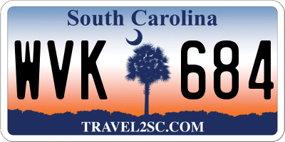 SC license plate WVK684