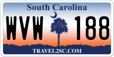SC license plate WVW188