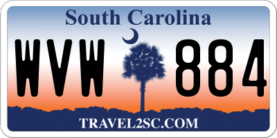 SC license plate WVW884