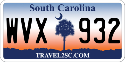 SC license plate WVX932