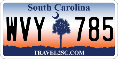 SC license plate WVY785
