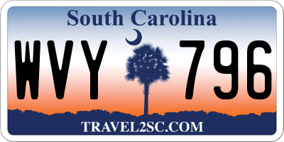 SC license plate WVY796
