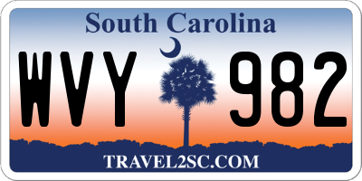 SC license plate WVY982