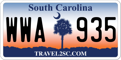 SC license plate WWA935