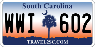 SC license plate WWI602